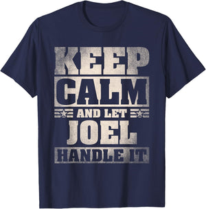 Joel Name Shirt Personalized Joel First Name T-Shirt - T-Shirt | Navy