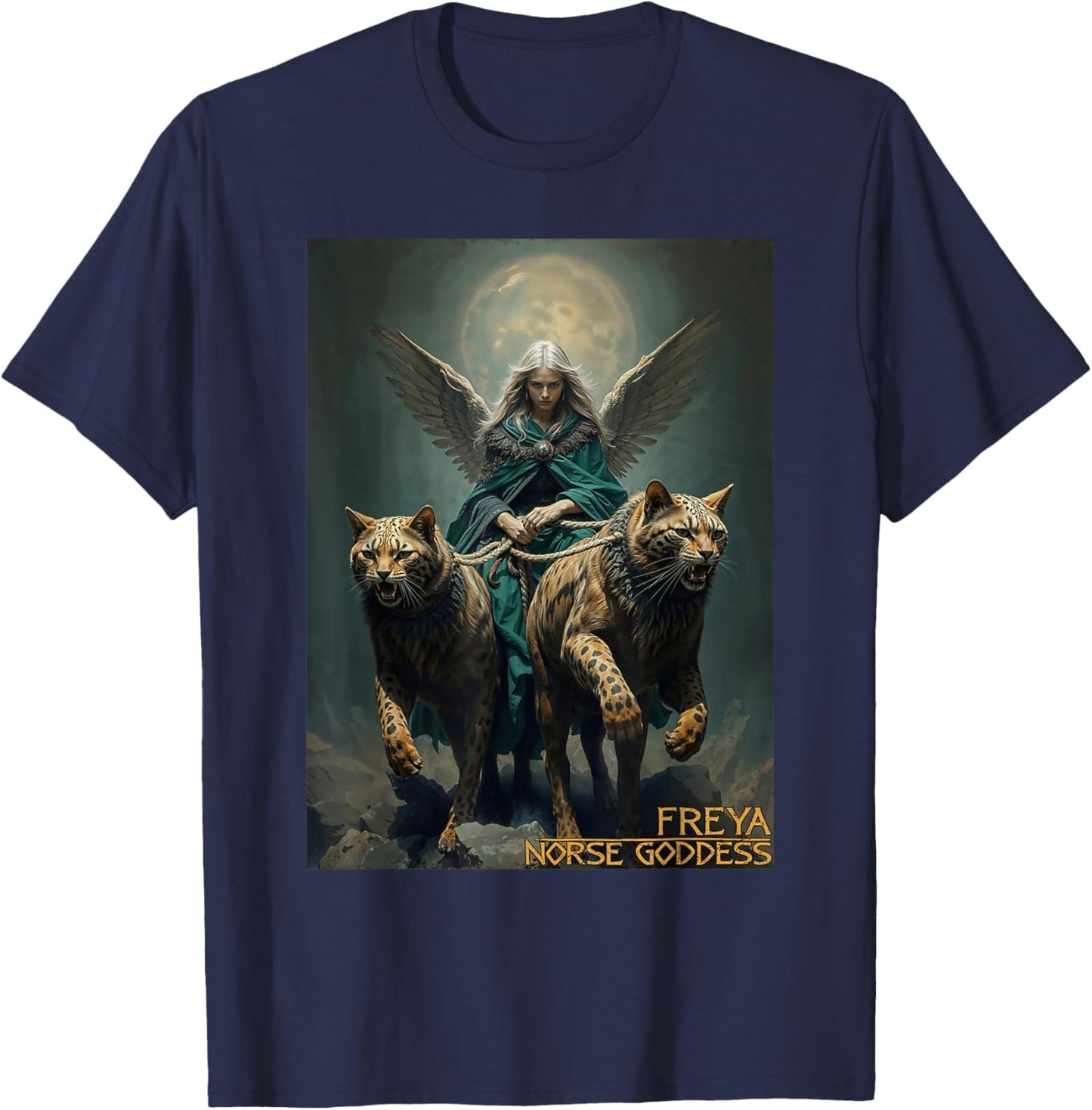 Freya Goddess of Norse Myths Viking Culture T-Shirt - T-Shirt | Navy