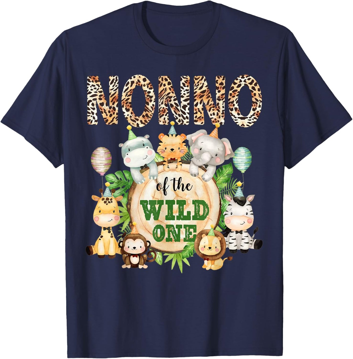 Nonno Of The Wild One 1st Birthday Safari Family Matching T-Shirt - T-Shirt | Navy