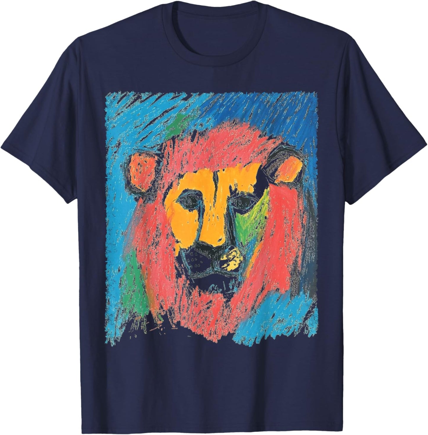 Pop Art Lion Kids T-Shirt - T-Shirt | Navy