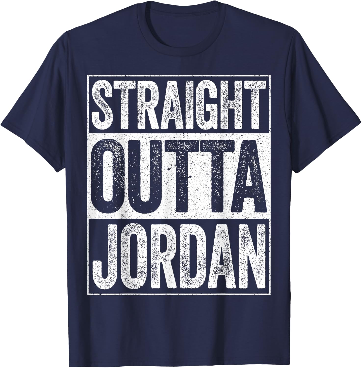Straight Outta Jordan Shirt Hashemite Kingdom of Jordan T-Shirt - T-Shirt | Navy
