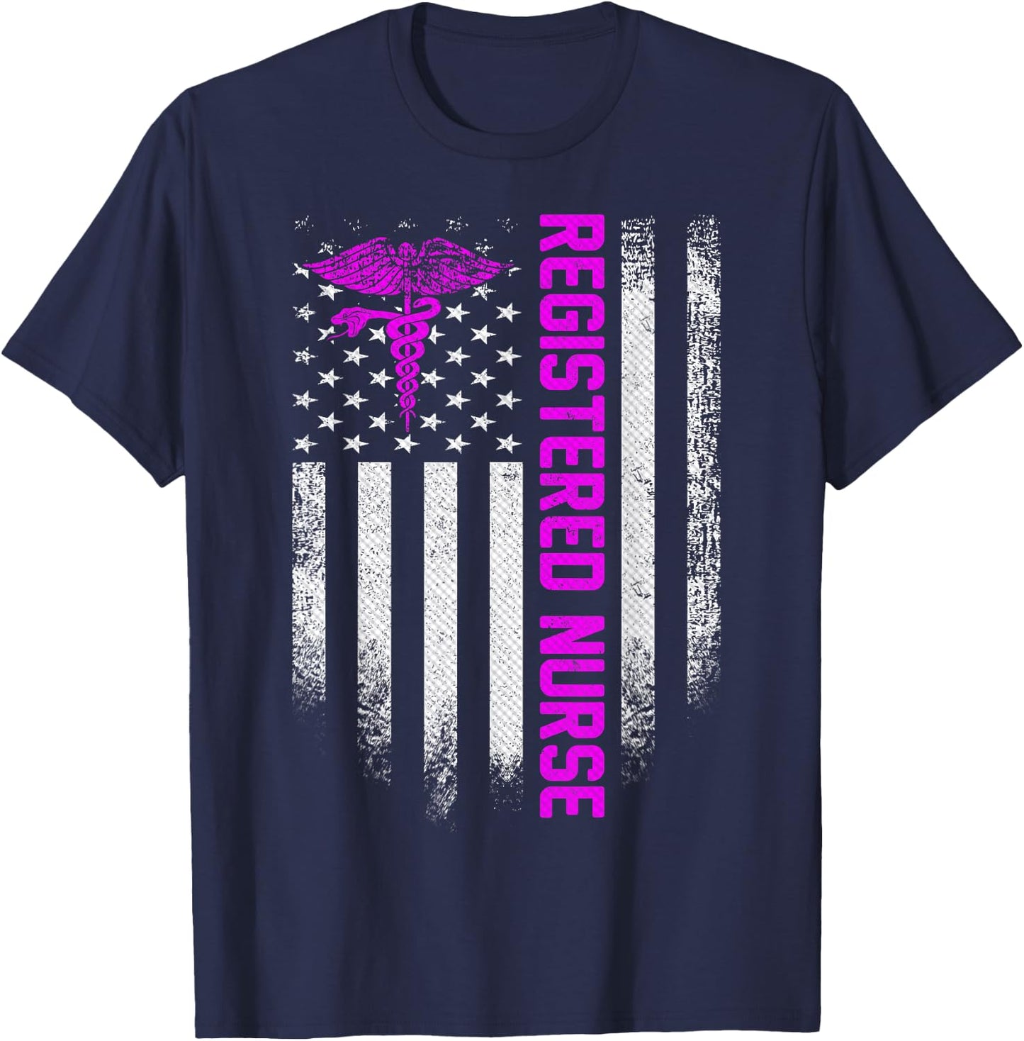 Vintage USA RN Registered Nurse American Flag Small T-Shirt - T-Shirt | Navy