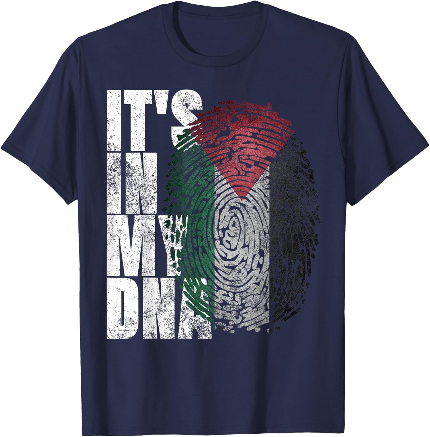 It's In My DNA Palestinian Shirt Arabic Gifts Palestine Flag T-Shirt - T-Shirt | Navy