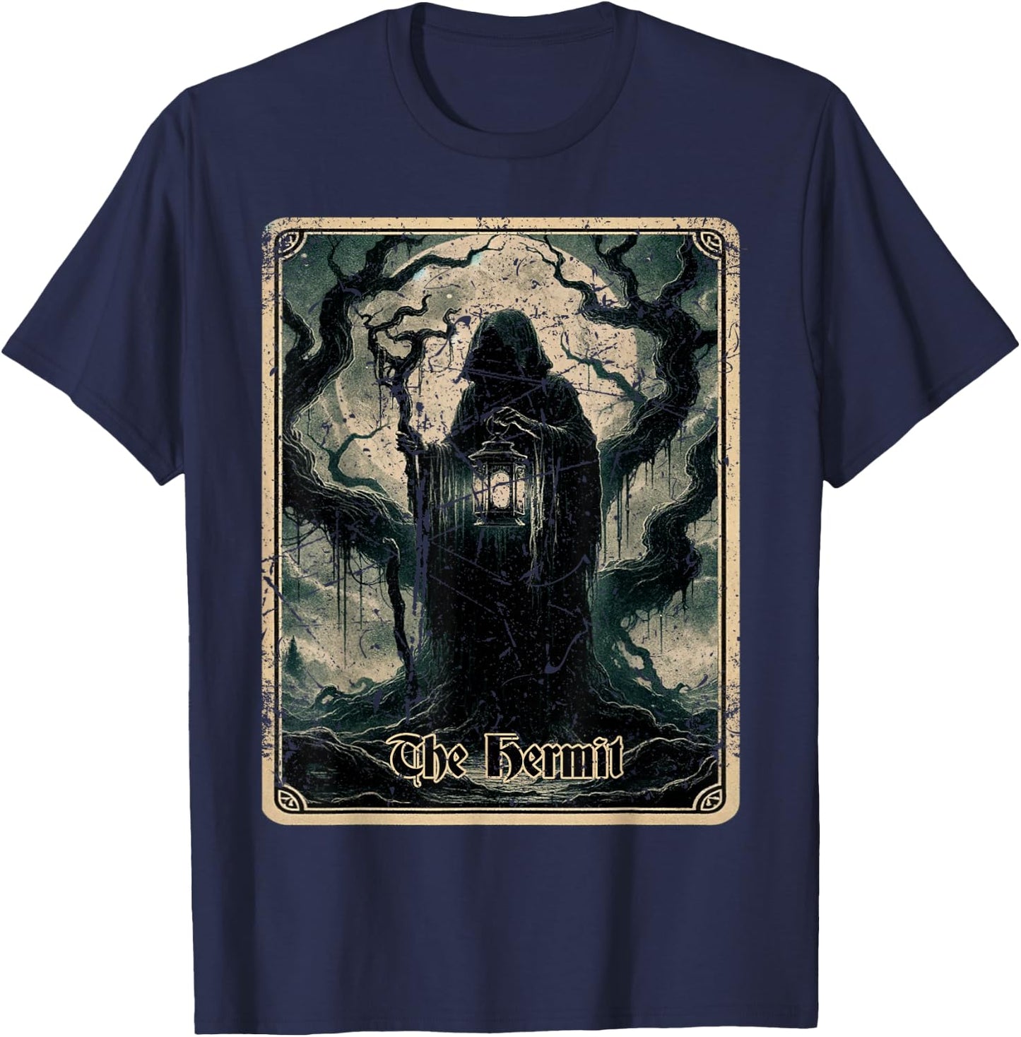The Hermit Tarot Card Emo Clothing Goth T-Shirt - T-Shirt | Navy