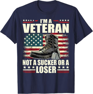 I'm Veteran Not A Sucker Or A Loser Us Veteran Day Men Women T-Shirt - T-Shirt | Navy