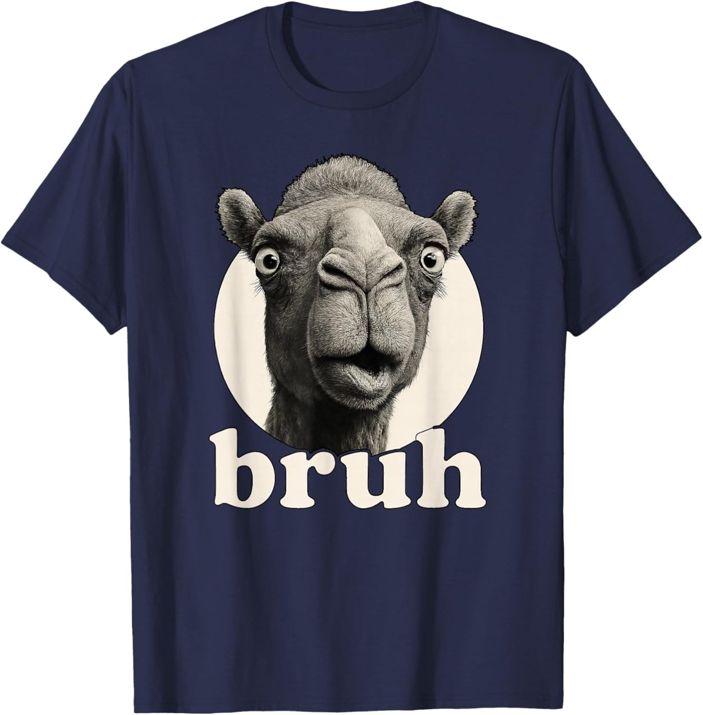 Funny Camel Bruh Humor Meme Zoo Day Boys Girls T-Shirt - T-Shirt | Navy