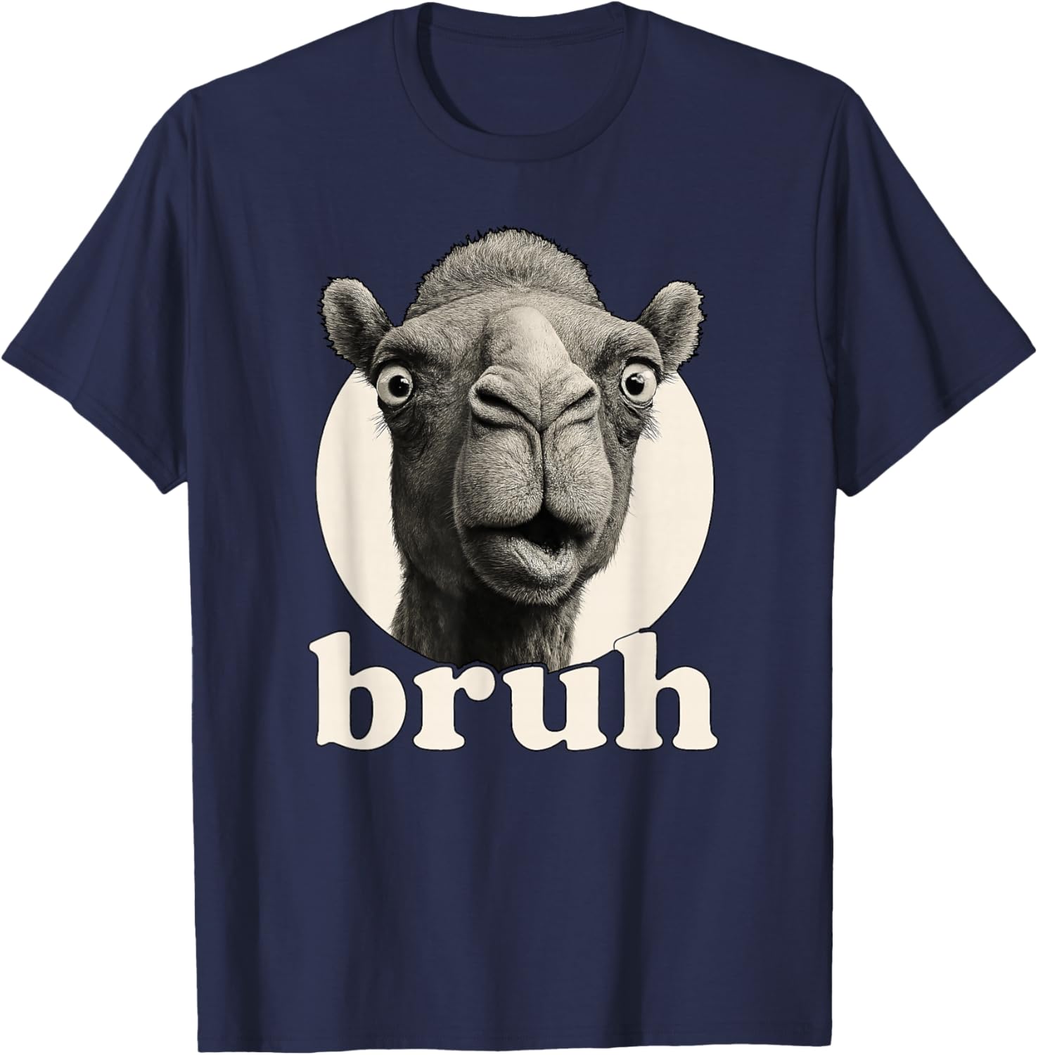 Funny Camel Bruh Humor Meme Zoo Day Boys Girls T-Shirt - T-Shirt | Navy