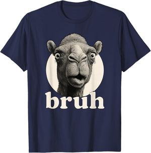 Funny Camel Bruh Humor Meme Zoo Day Boys Girls T-Shirt - T-Shirt | Navy