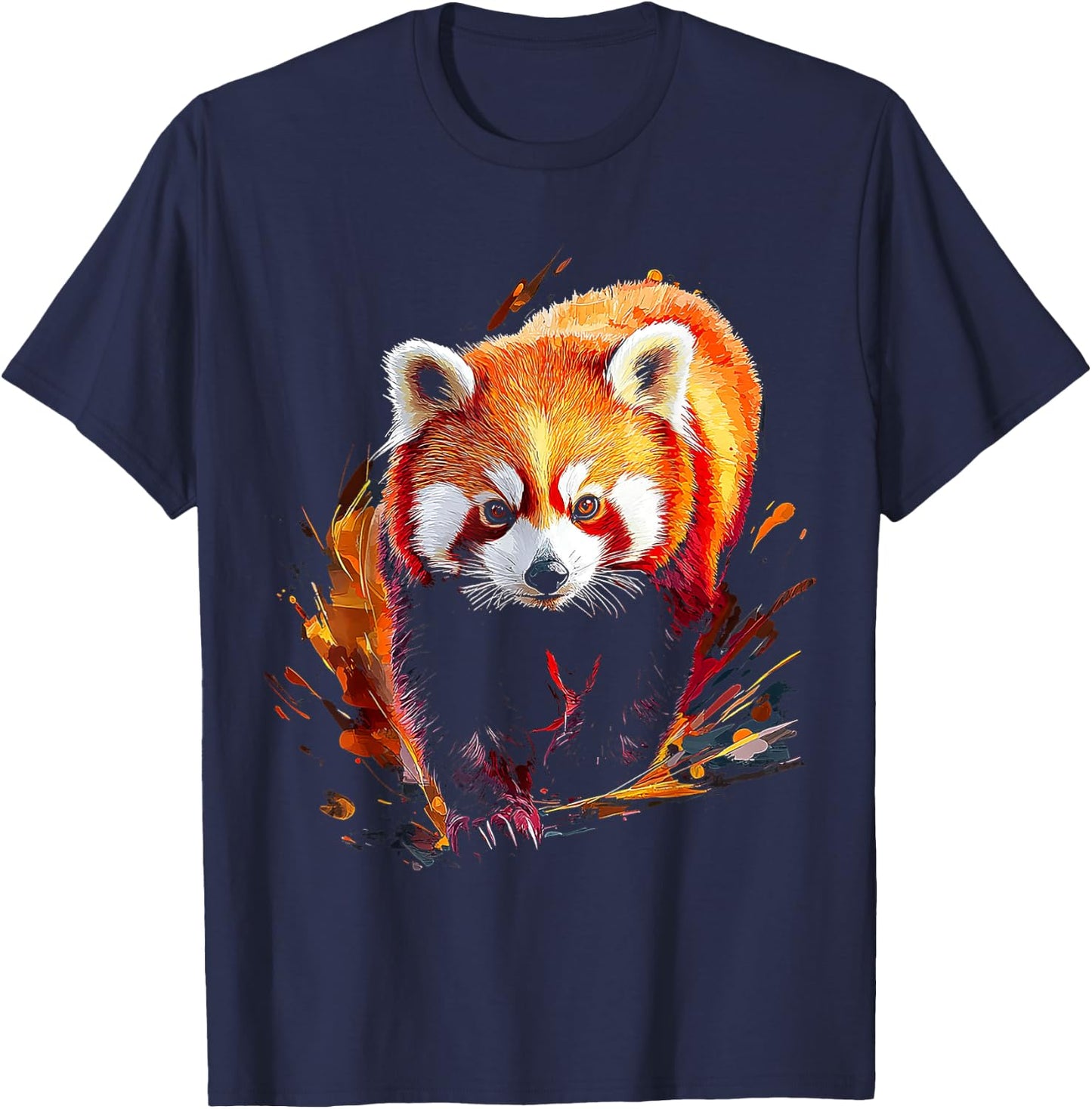Red Panda Animal Graphic Art Red Panda T-Shirt - T-Shirt | Navy