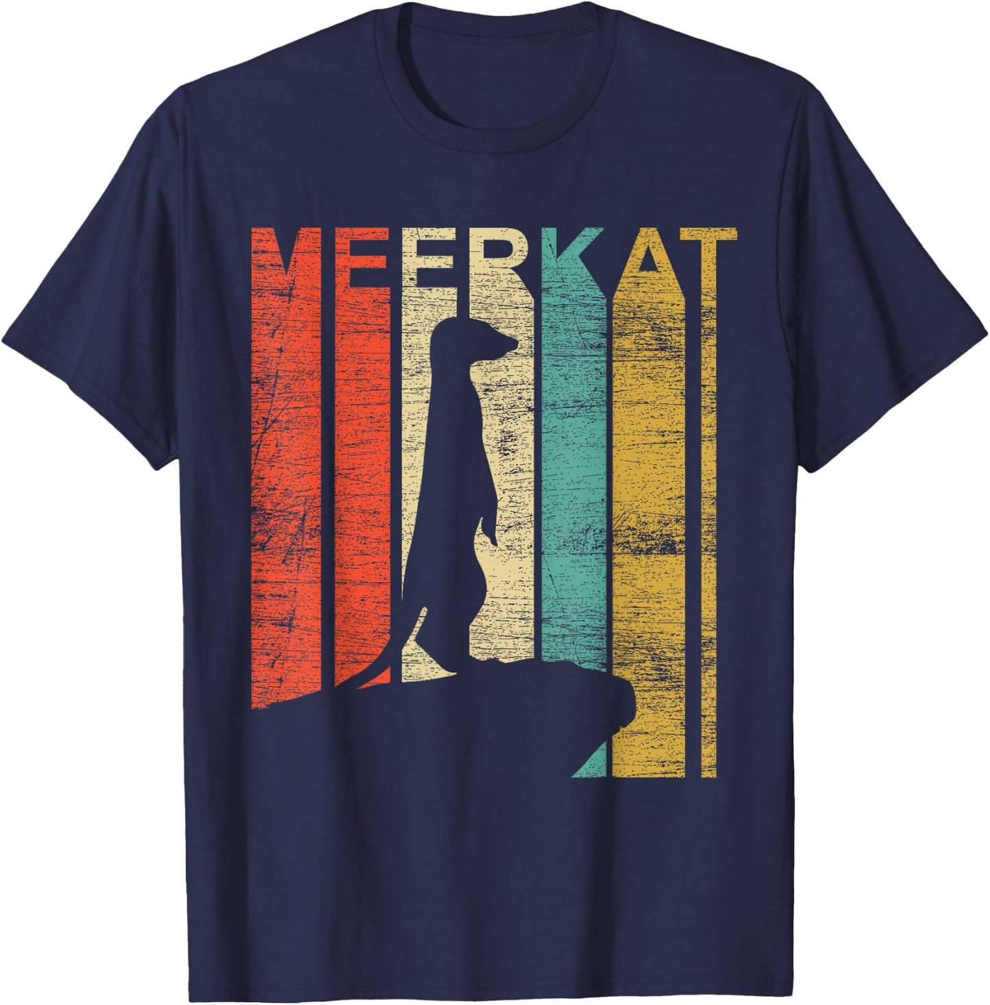 Retro Meerkat T-Shirt - T-Shirt | Navy