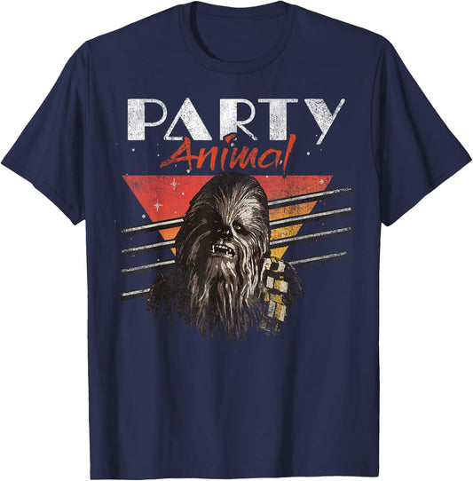 Star Wars Chewbacca Party Animal Vintage Graphic T-Shirt - T-Shirt | Navy