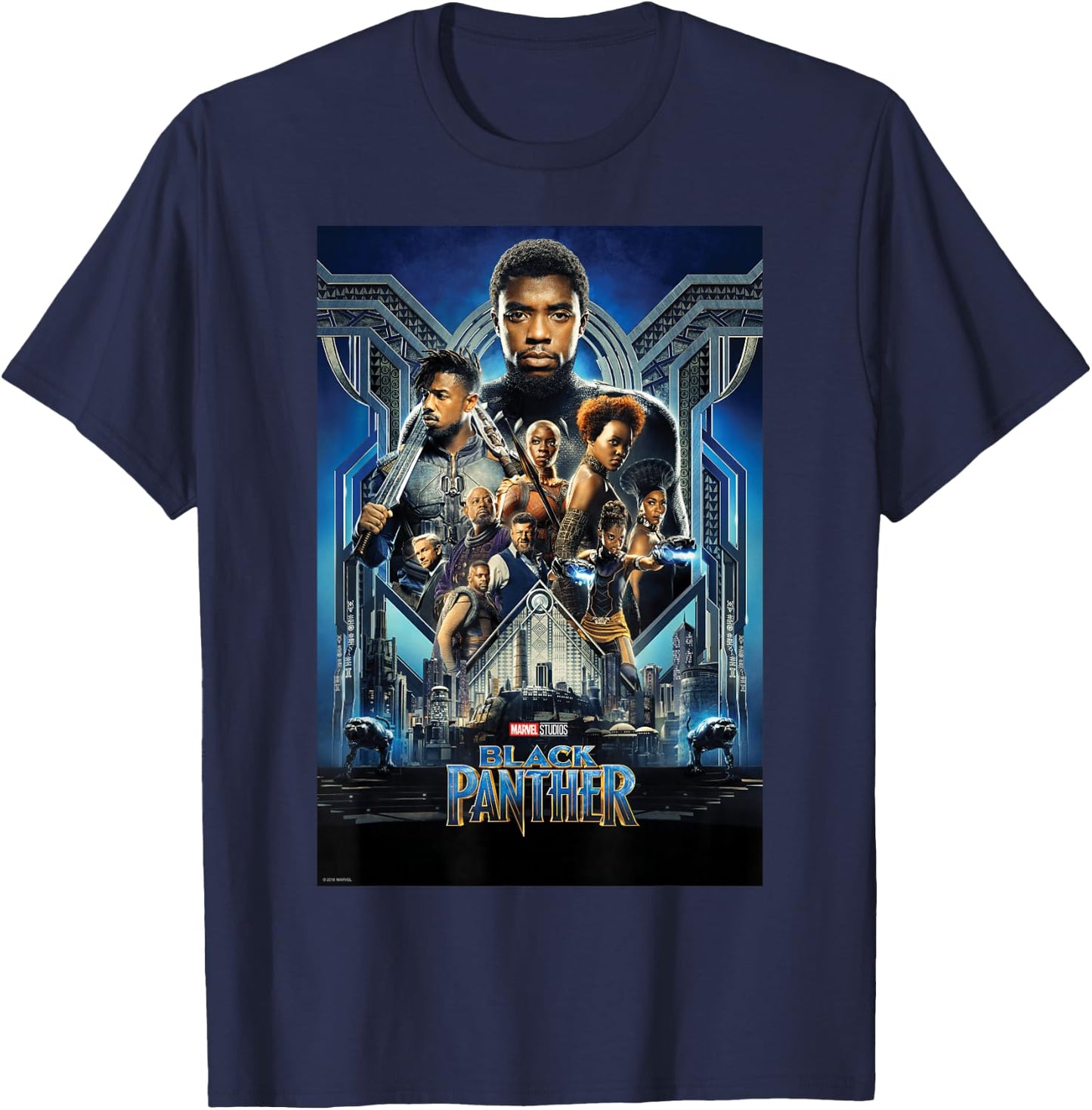 Marvel Studios Black Panther Movie Poster Small T-Shirt - T-Shirt | Navy