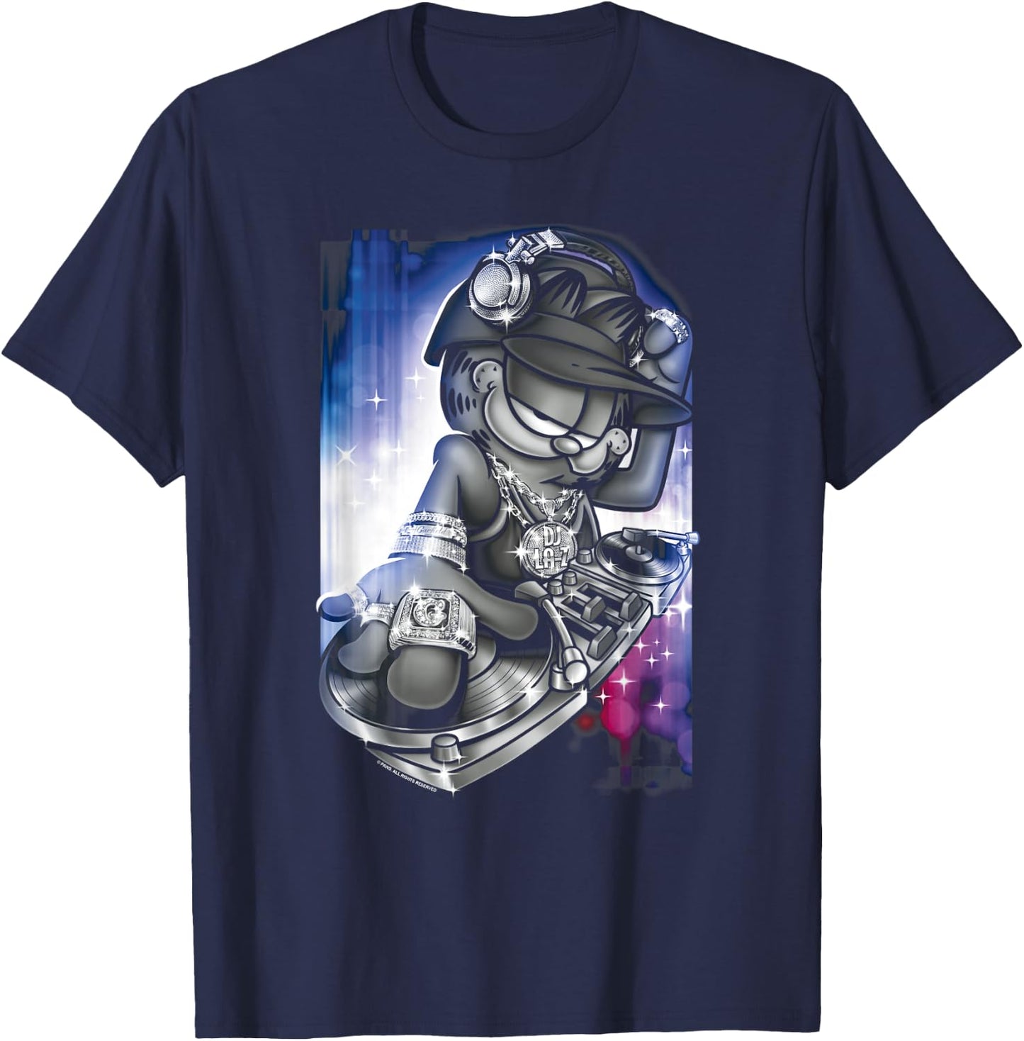 Garfield DJ Lazy T-Shirt - T-Shirt | Navy