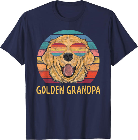 Golden Retriever Dog Grandpa Gifts Golden Grandpa T-Shirt - T-Shirt | Navy