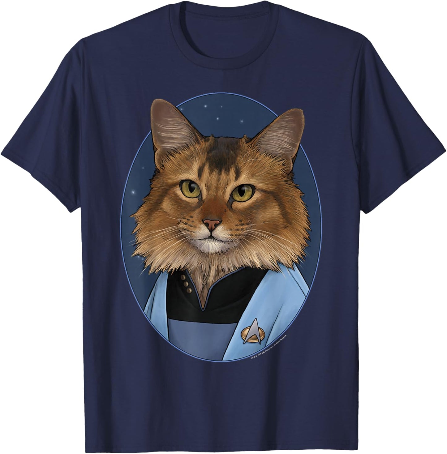 Star Trek: The Next Generation Dr. Crusher Cat Portrait T-Shirt - T-Shirt | Navy