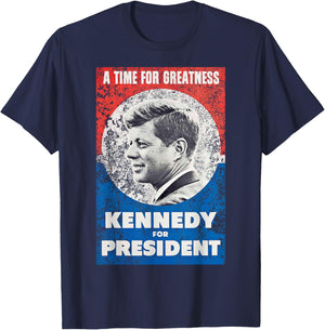 JFK John F Kennedy for President Retro Poster Design T-Shirt - T-Shirt | Navy
