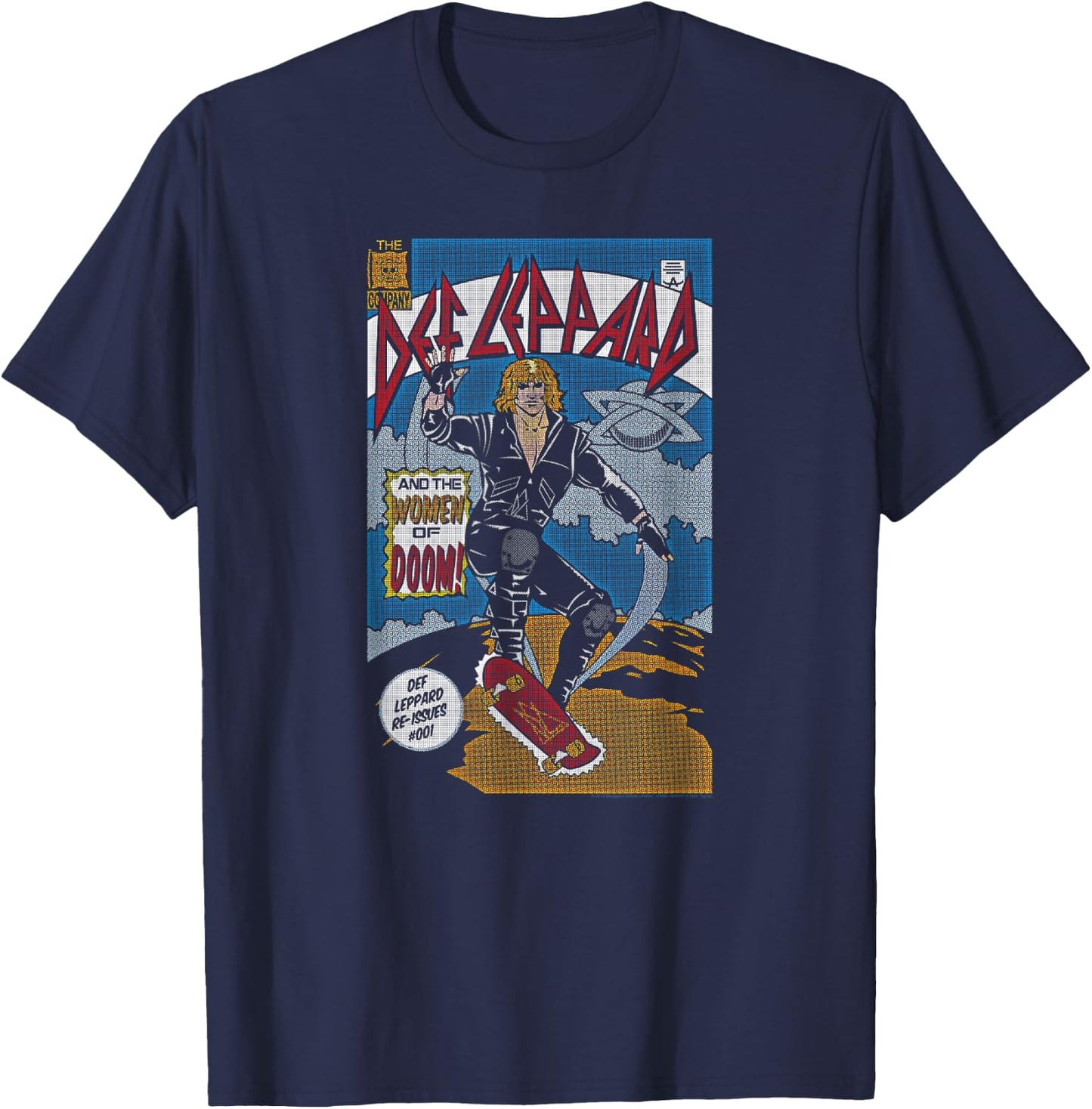 Def Leppard - Comic T-Shirt - T-Shirt | Navy