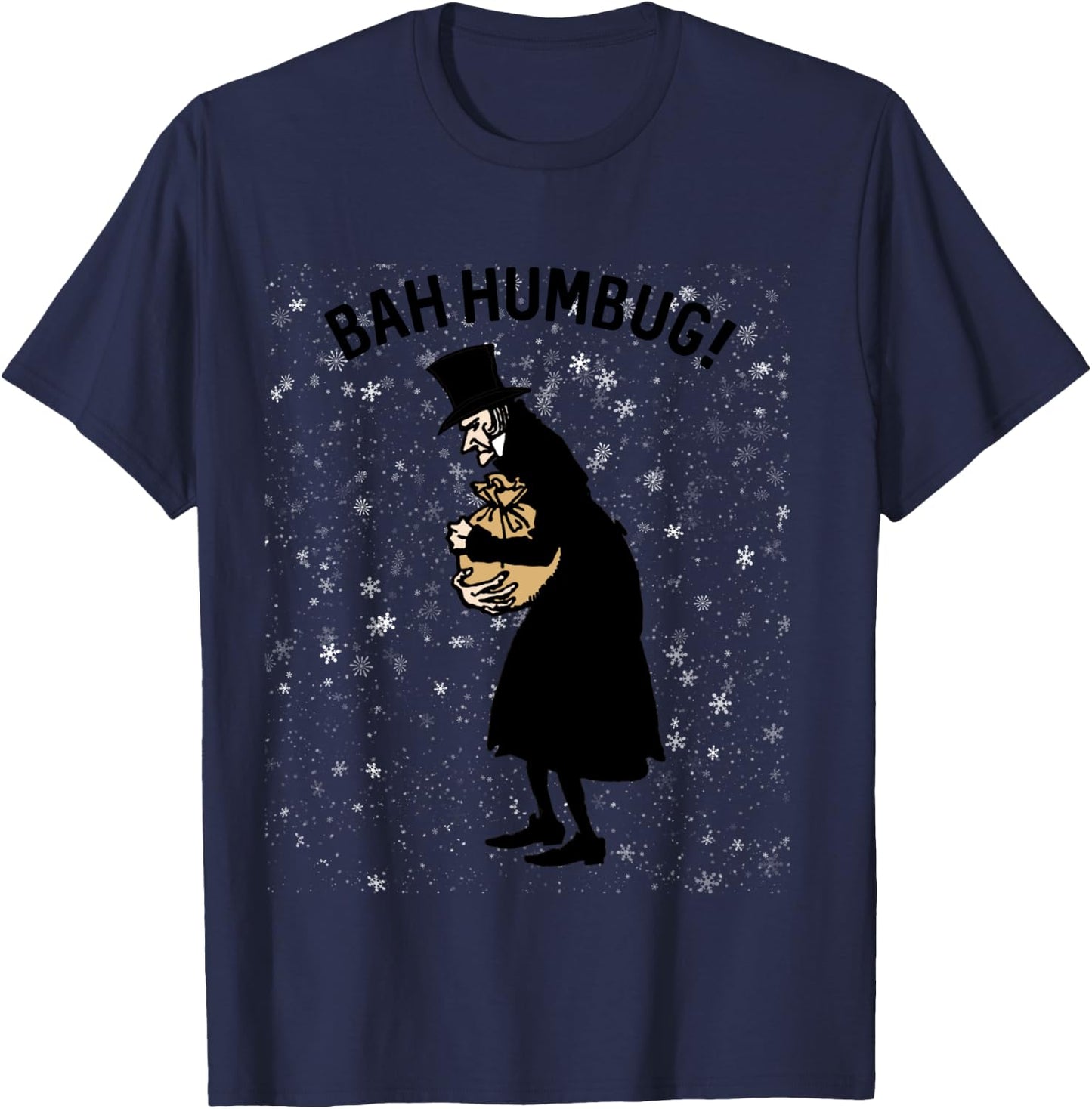 Retro Christmas Scrooge Bah Humbug Shirt-Xmas Scrooge T-Shirt - T-Shirt | Navy