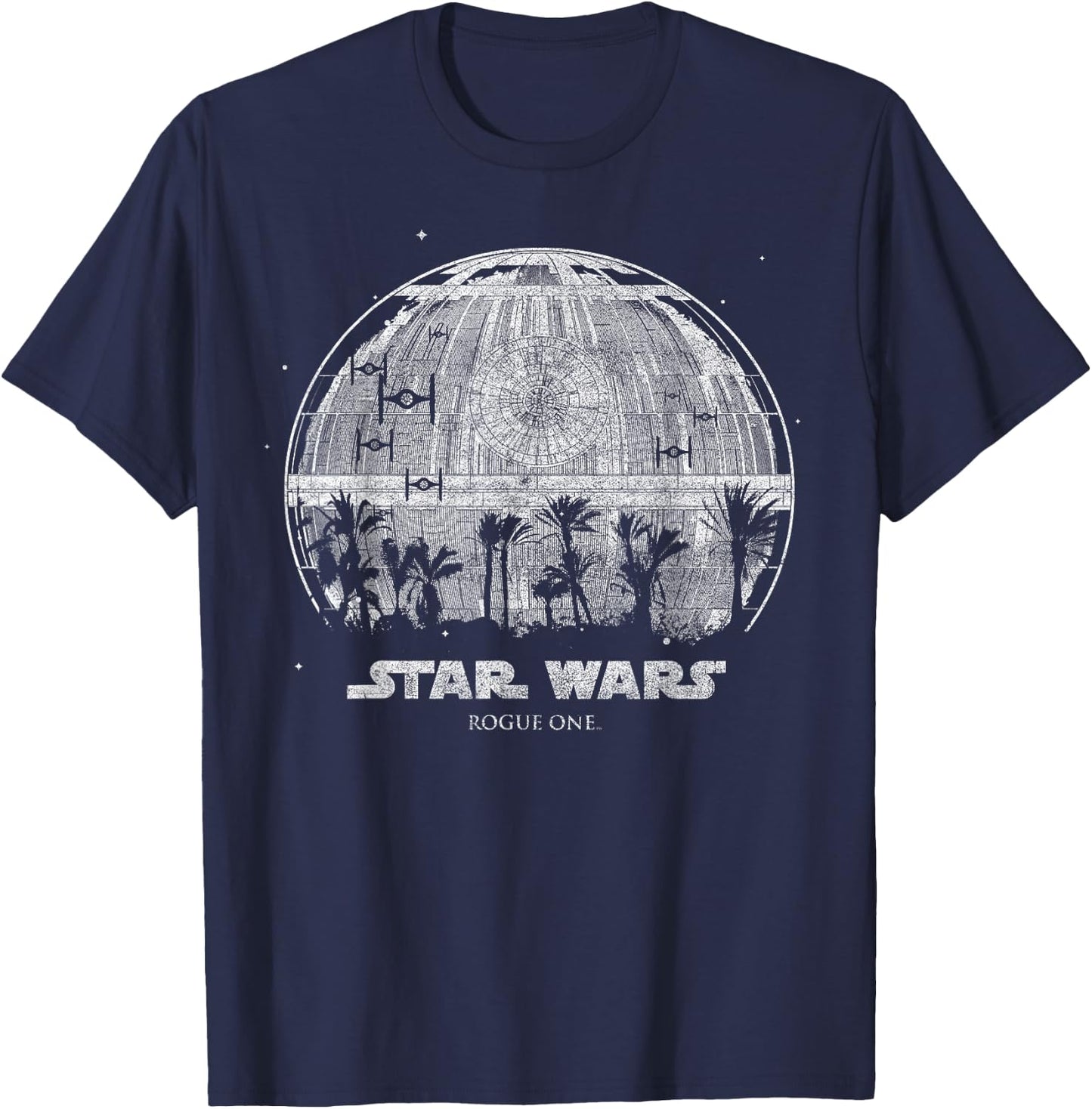 Star Wars Rogue One Palm Tree Death Star Graphic T-Shirt - T-Shirt | Navy