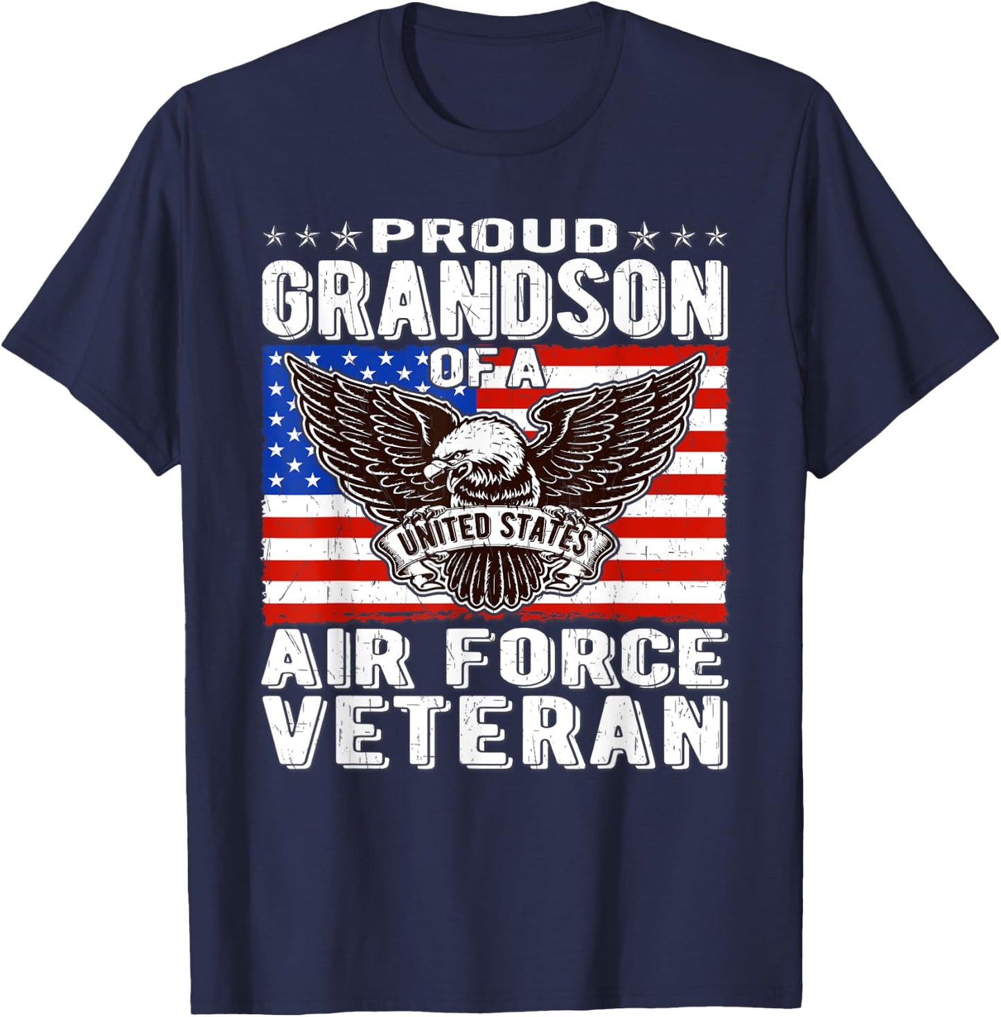 Proud Grandson Of An Air Force Veteran Patriotic Military T-Shirt - T-Shirt | Navy