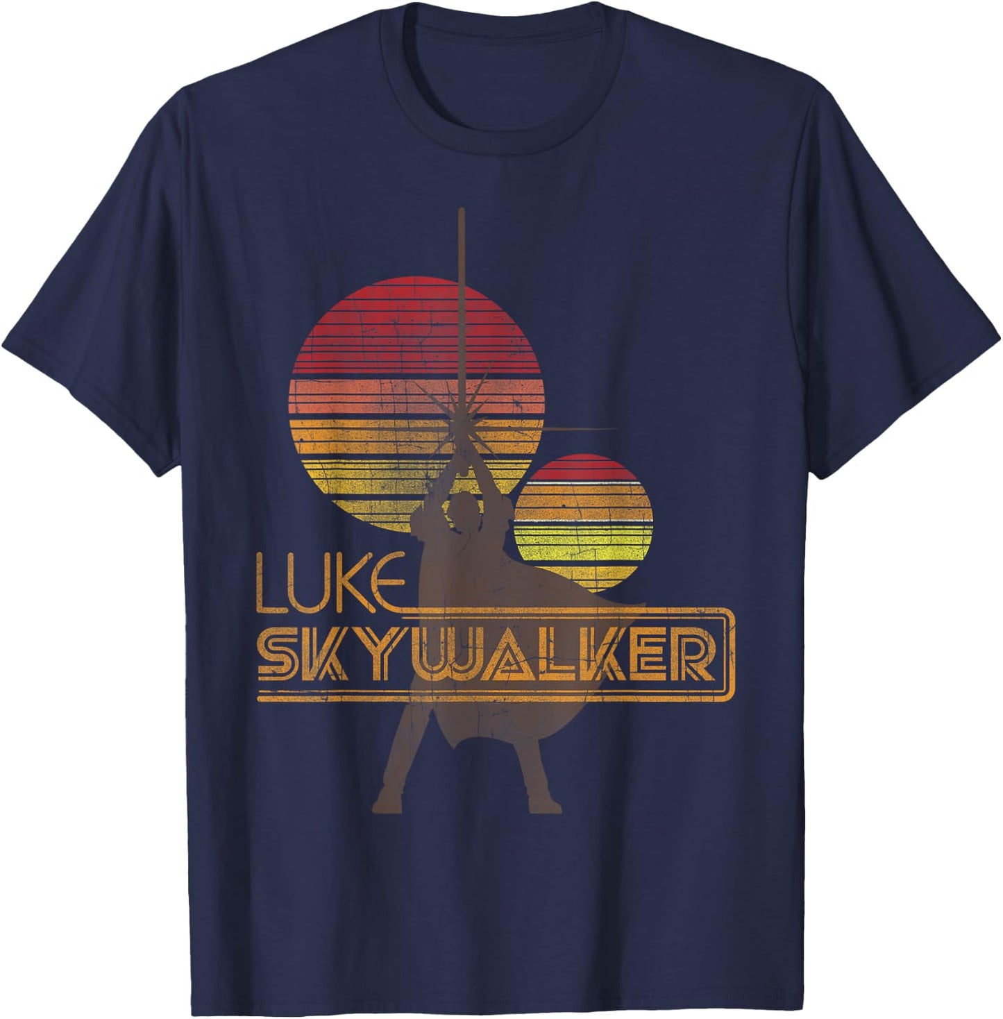 Star Wars Retro Luke Skywalker Silhouette Suns T-Shirt - T-Shirt | Navy