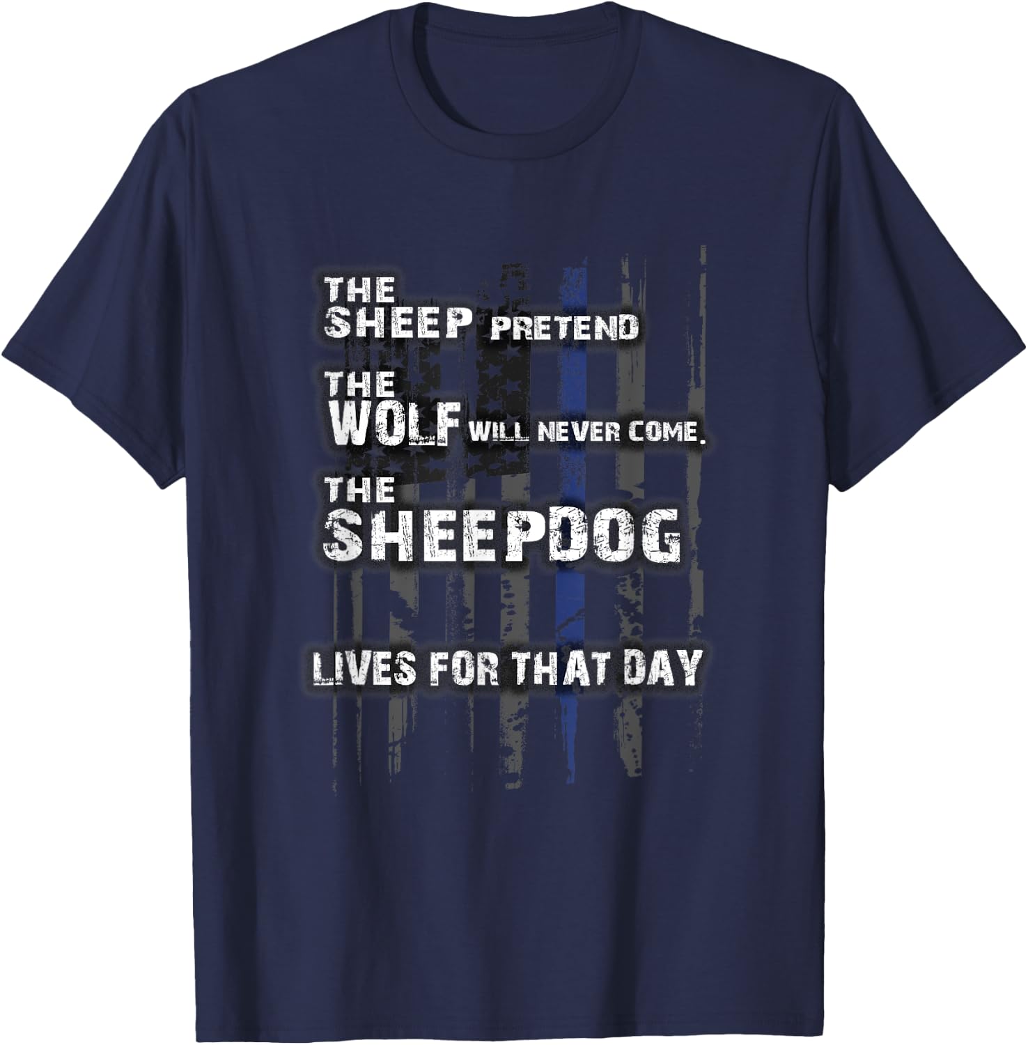 The Sheep Pretend the Wolf will never come.... T-Shirt - T-Shirt | Navy