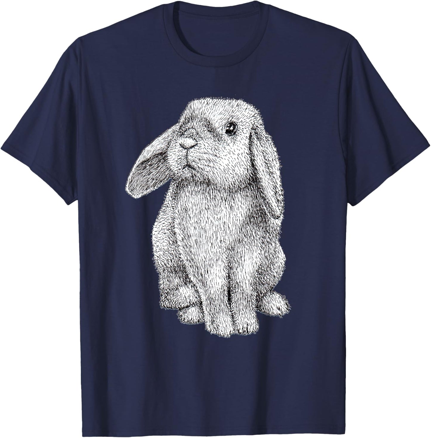 Lop Eared Bunny Rabbit Cute T-Shirt - T-Shirt | Navy