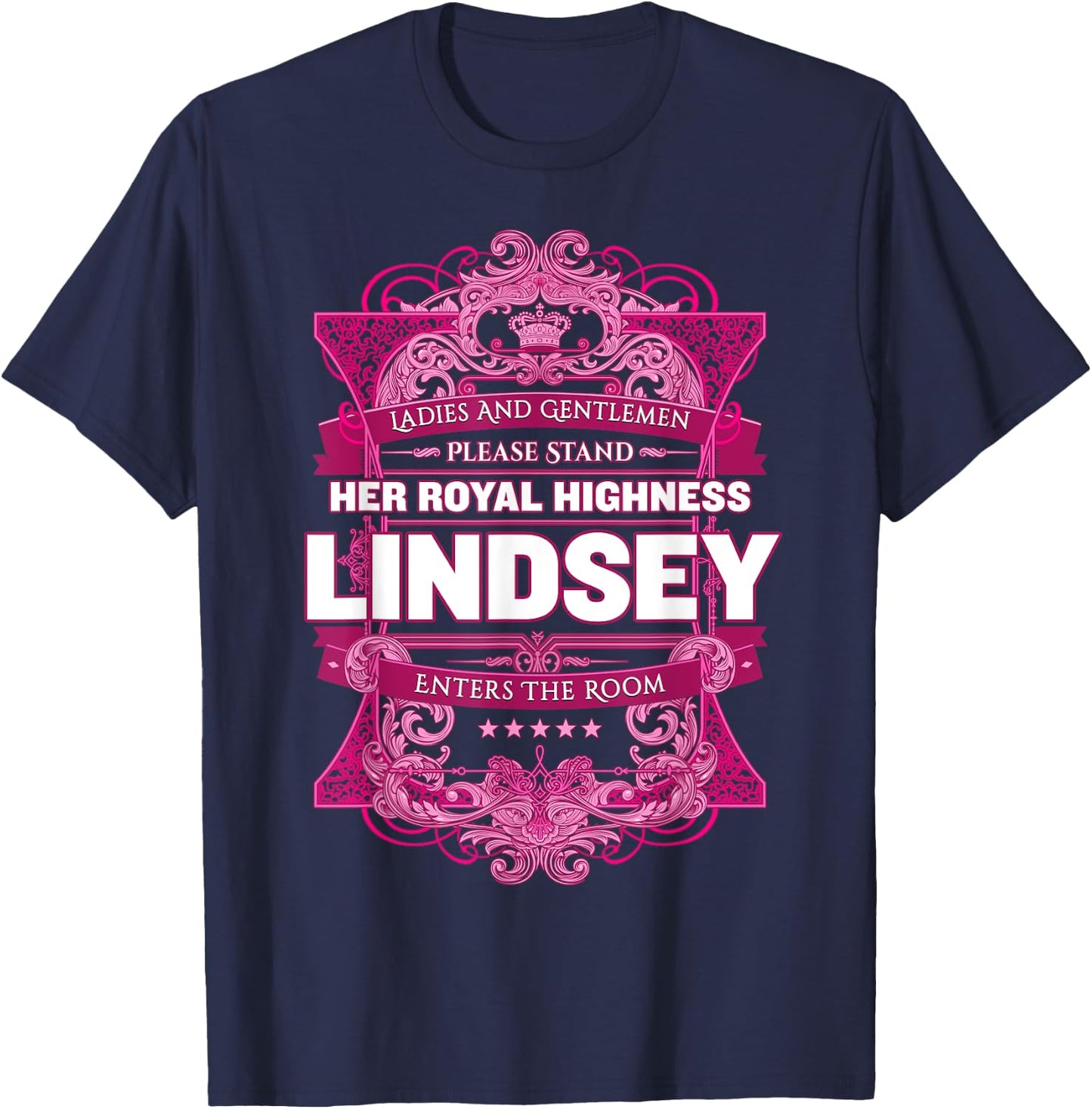 Lindsey First Name T-Shirt - T-Shirt | Navy