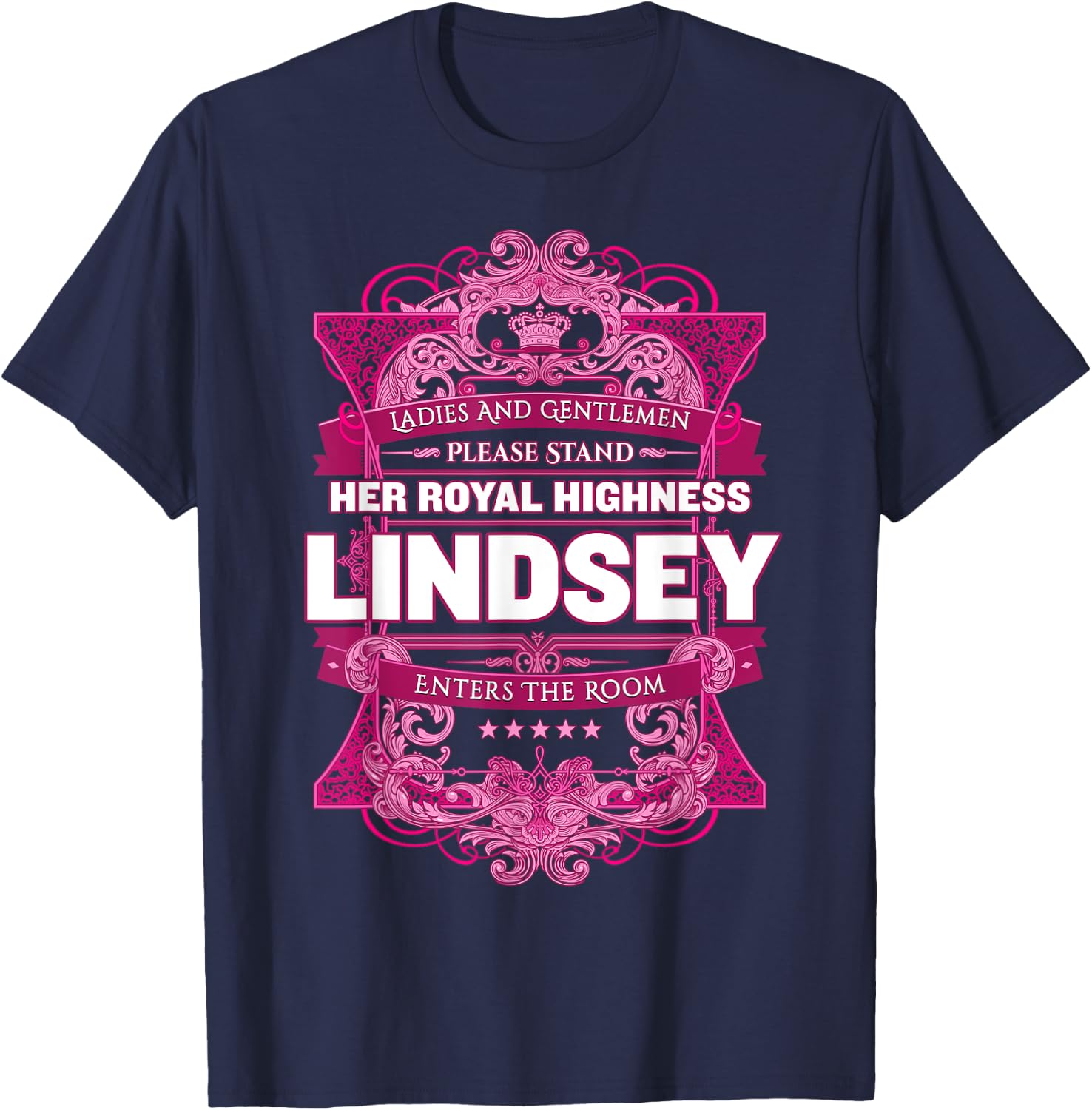 Lindsey First Name T-Shirt - T-Shirt | Navy