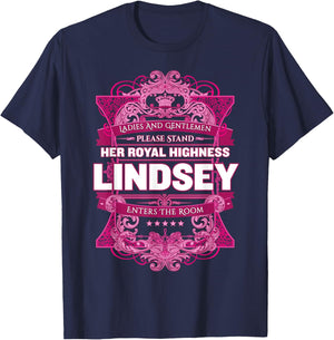 Lindsey First Name T-Shirt - T-Shirt | Navy
