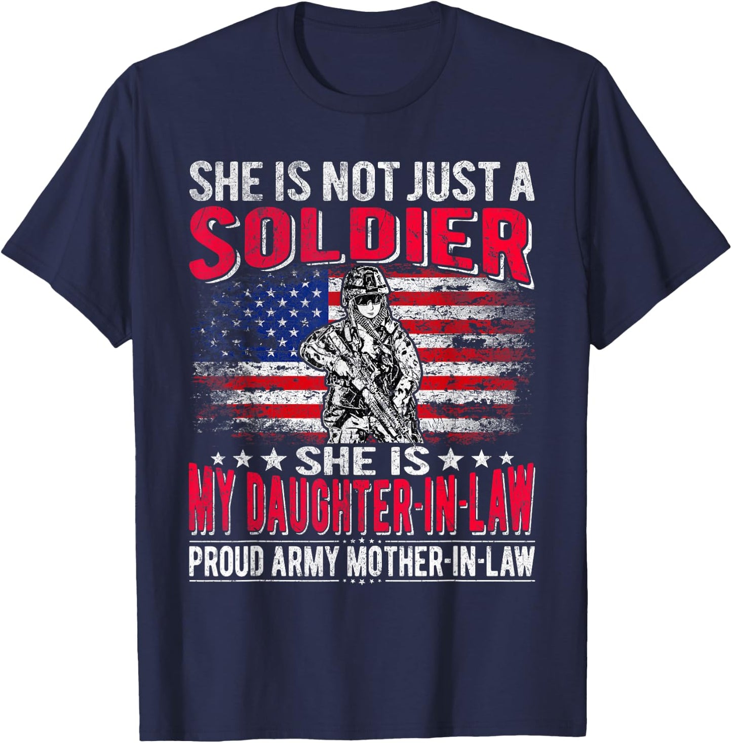 My Daughter-In-Law Is A Soldier Proud Army Mother-In-Law T-Shirt - T-Shirt | Navy