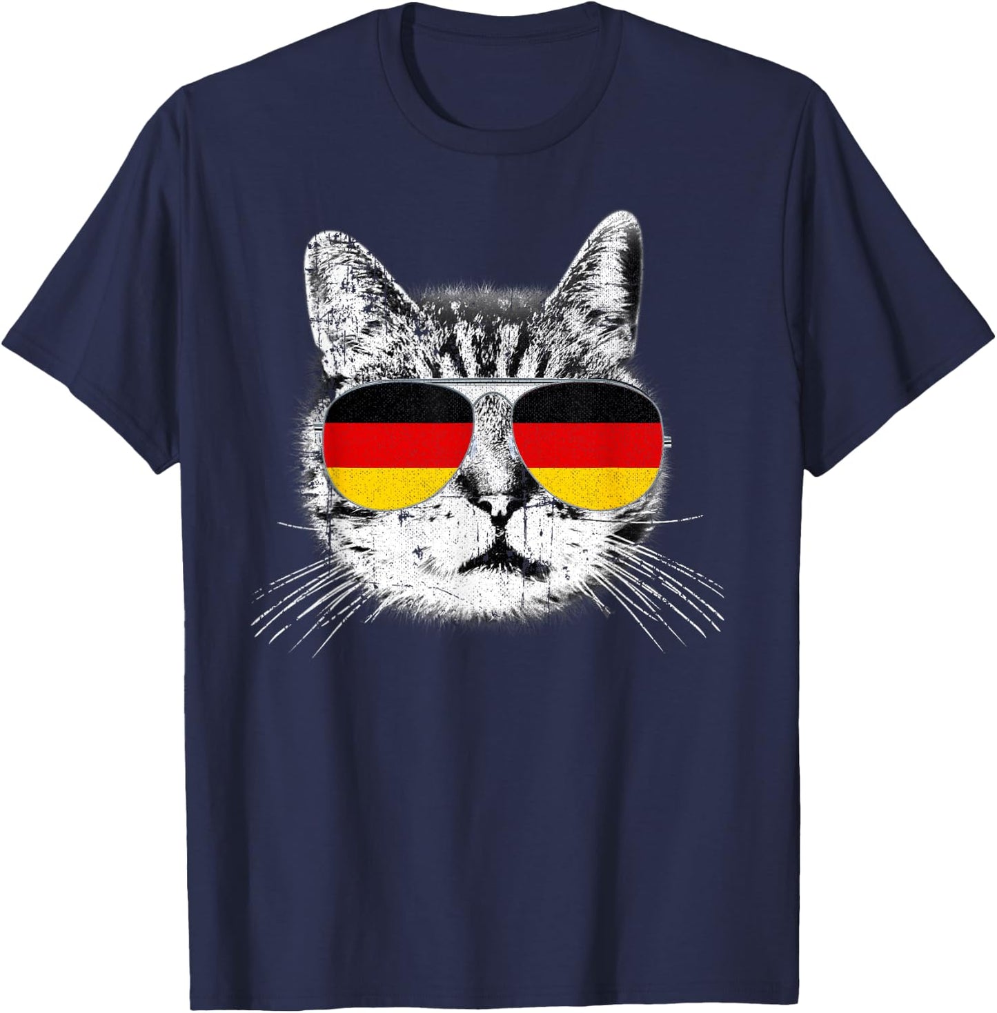 German Flag T Shirt Cat Heritage Pride Germany Oktoberfest T-Shirt - T-Shirt | Navy