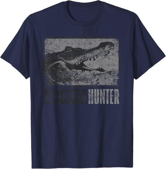 Alligator Hunter Shirt Outdoor Gator Hunting Gift T-Shirt - T-Shirt | Navy