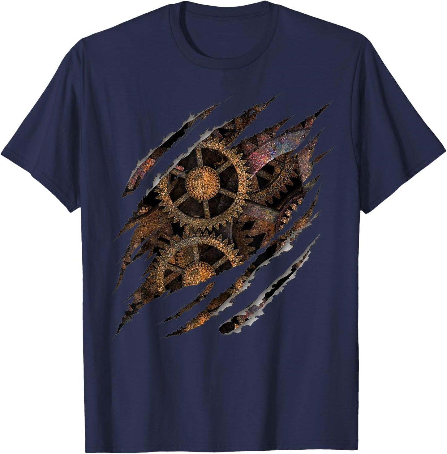 Steampunk Clockwork T Shirt Mechanical Gears Gift T-Shirt - T-Shirt | Navy