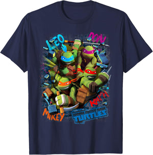 Teenage Mutant Ninja Turtles Graffiti Style Graphic T-Shirt - T-Shirt | Navy