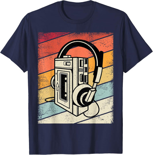 Vintage Walkman Retro 80s 90s Graphic Gift Kids, Youth T-Shirt - T-Shirt | Navy