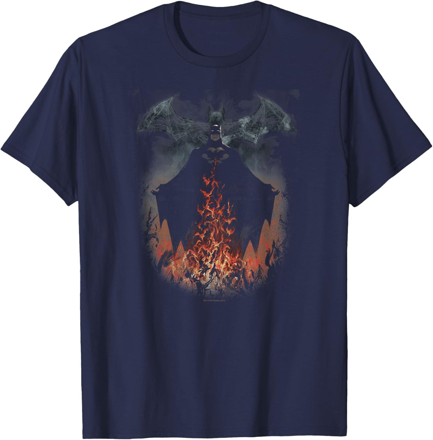 Batman Smoke & Fire T-Shirt - T-Shirt | Navy