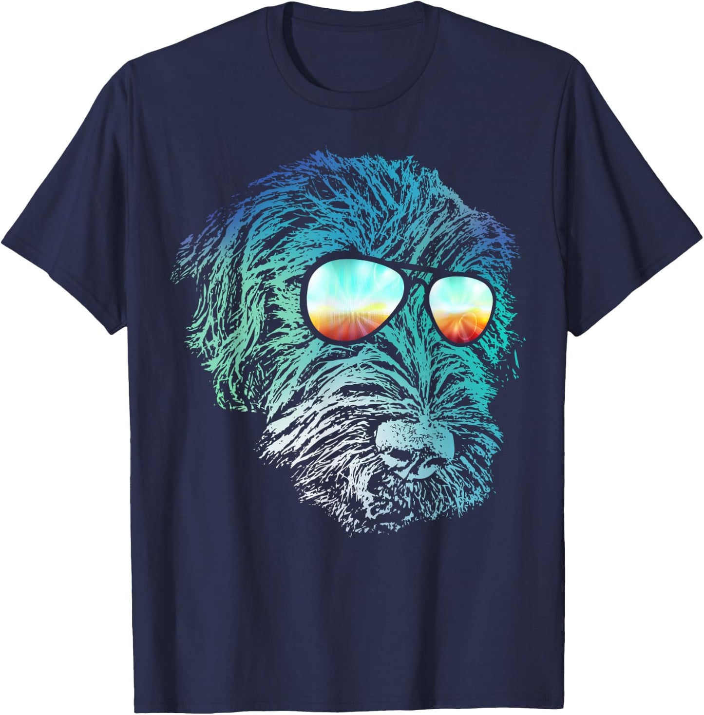 Disco Groovy Wirehaired Pointing Griffon Dog Gift Women Girls Kids T-Shirt - T-Shirt | Navy