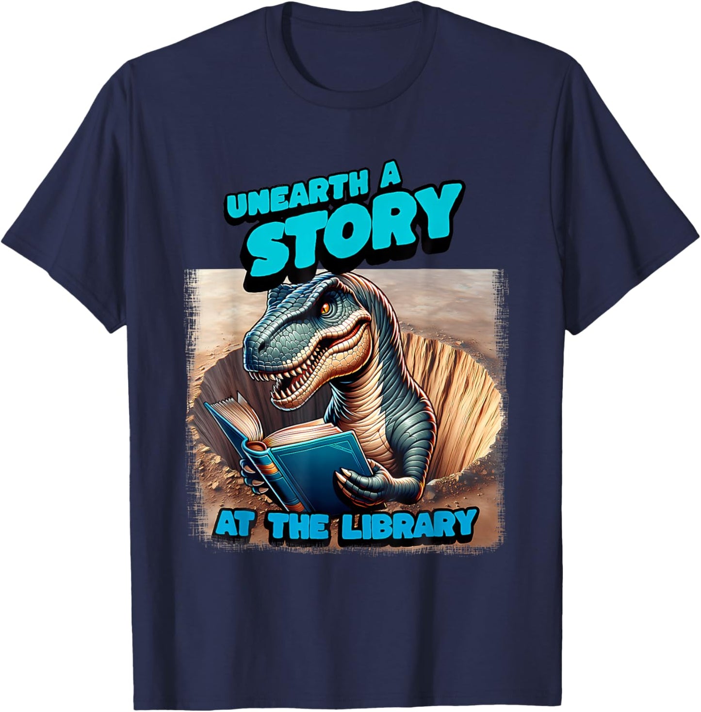 Unearth A Story At Your Library Summer Reading Program 2026 T-Shirt - T-Shirt | Navy