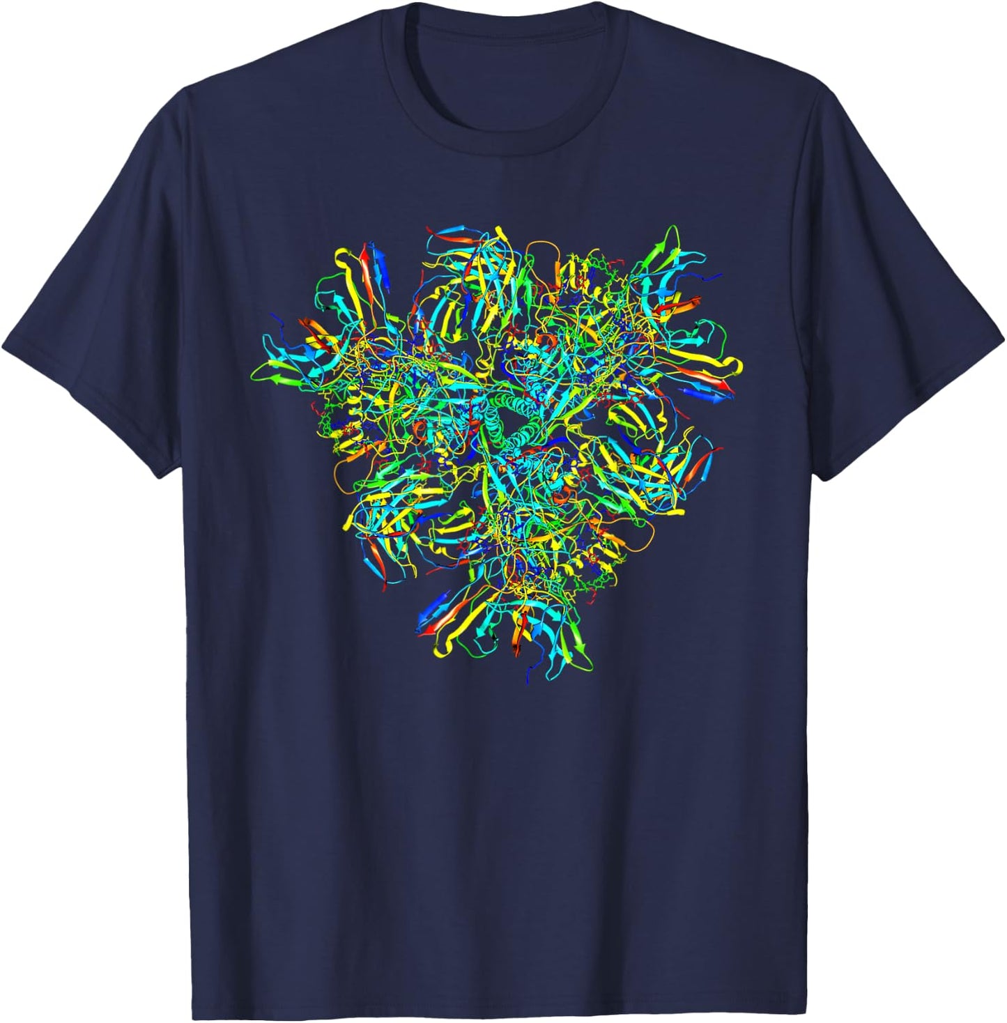 Biologie Biochemie Wissenschaft Geschenkideen Biochemistry Virus Protein Molecule HIV Antibody Complex T-Shirt - T-Shirt | Navy