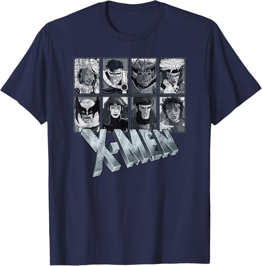 Marvel X-Men Animated Series Halftone Retro 90s T-Shirt - T-Shirt | Navy