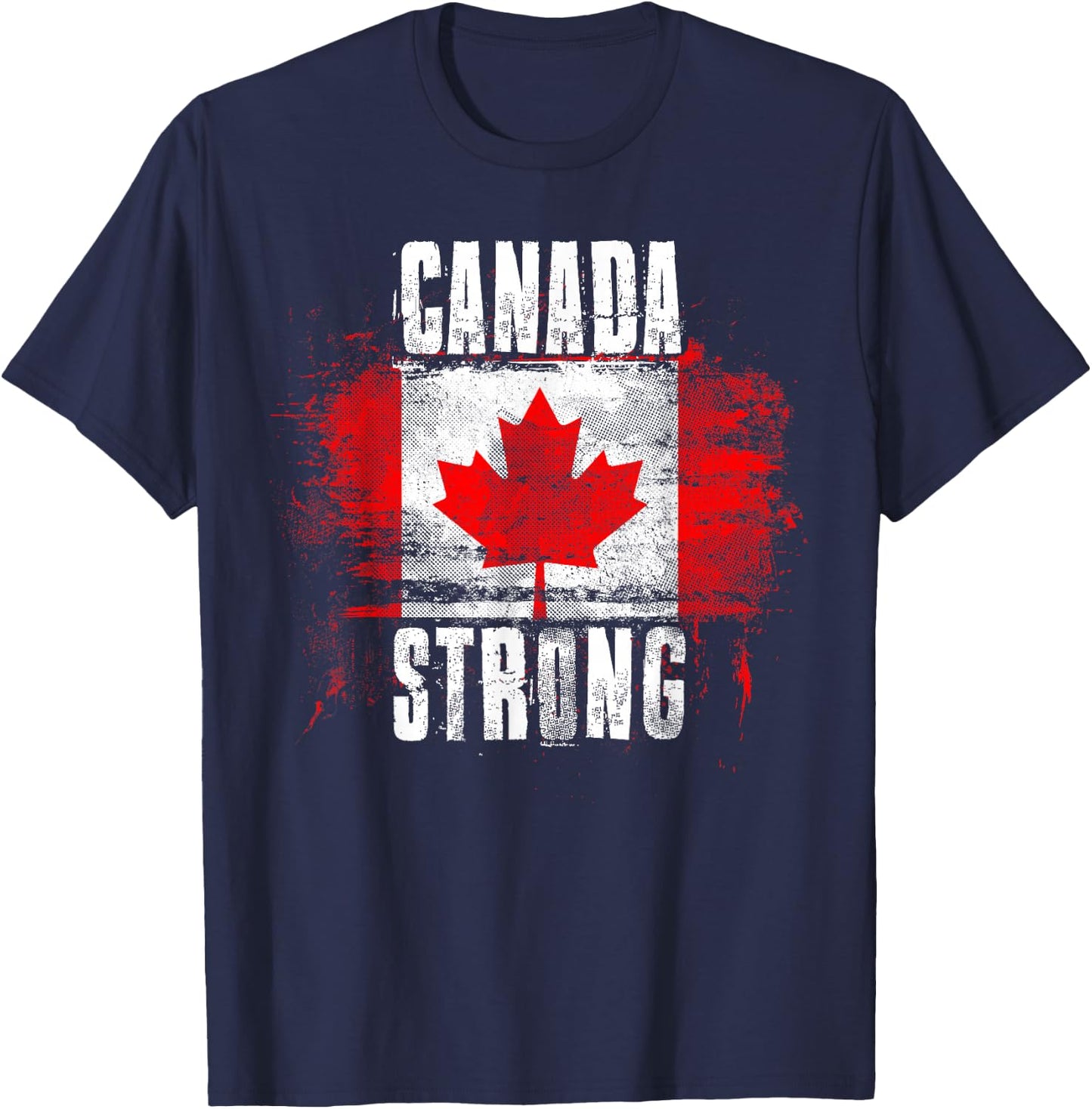 Canada Strong Distressed Flag - Canadian Pride T-Shirt - T-Shirt | Navy