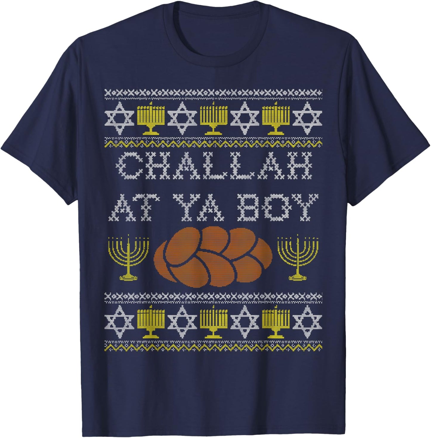 Challah At Ya Boy Shirt, Rosh Hashanah, Hanukkah Jewish Food T-Shirt - T-Shirt | Navy