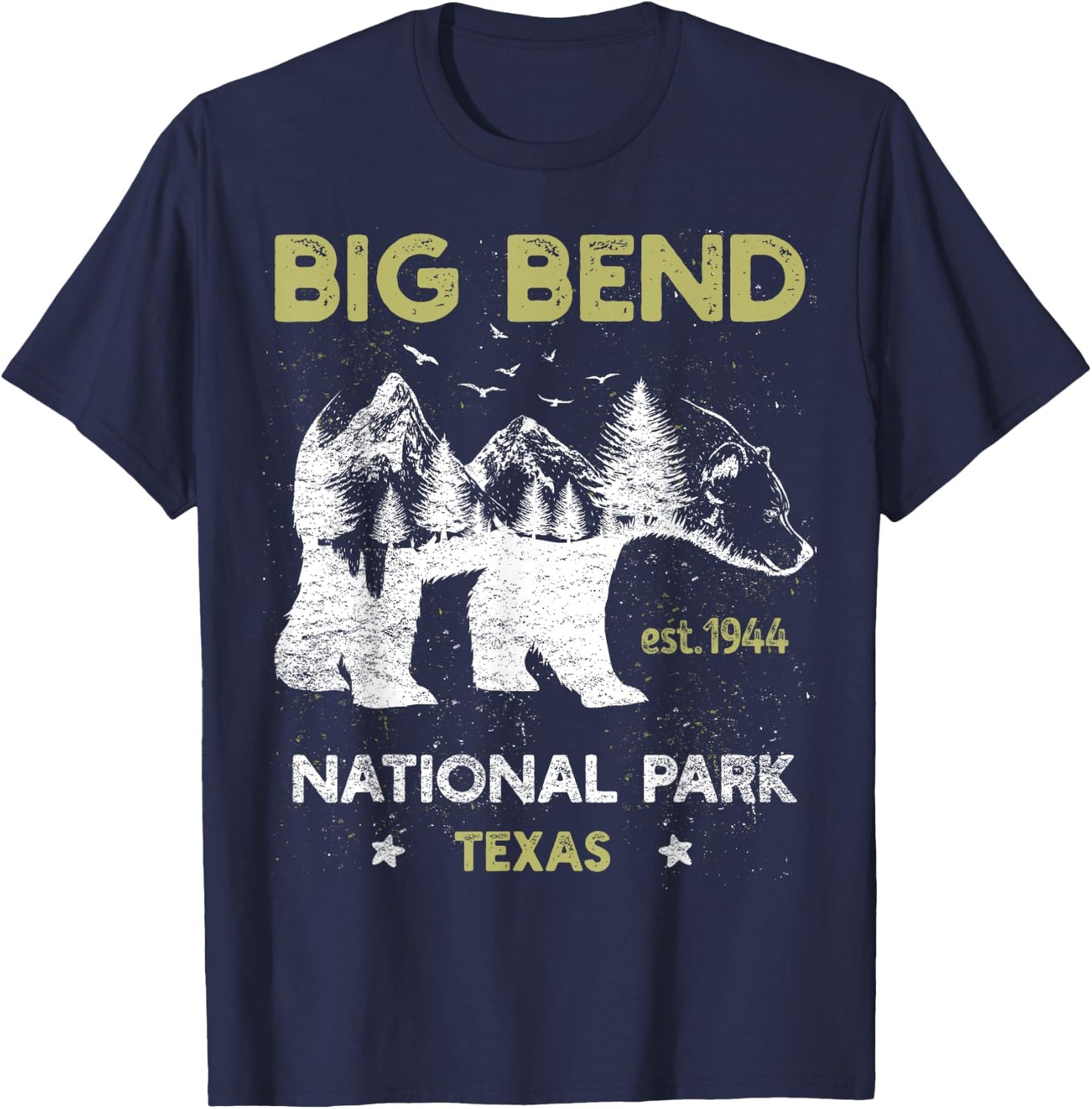 Big Bend Texas US National Park Camping Hiking Vacation T-Shirt - T-Shirt | Navy