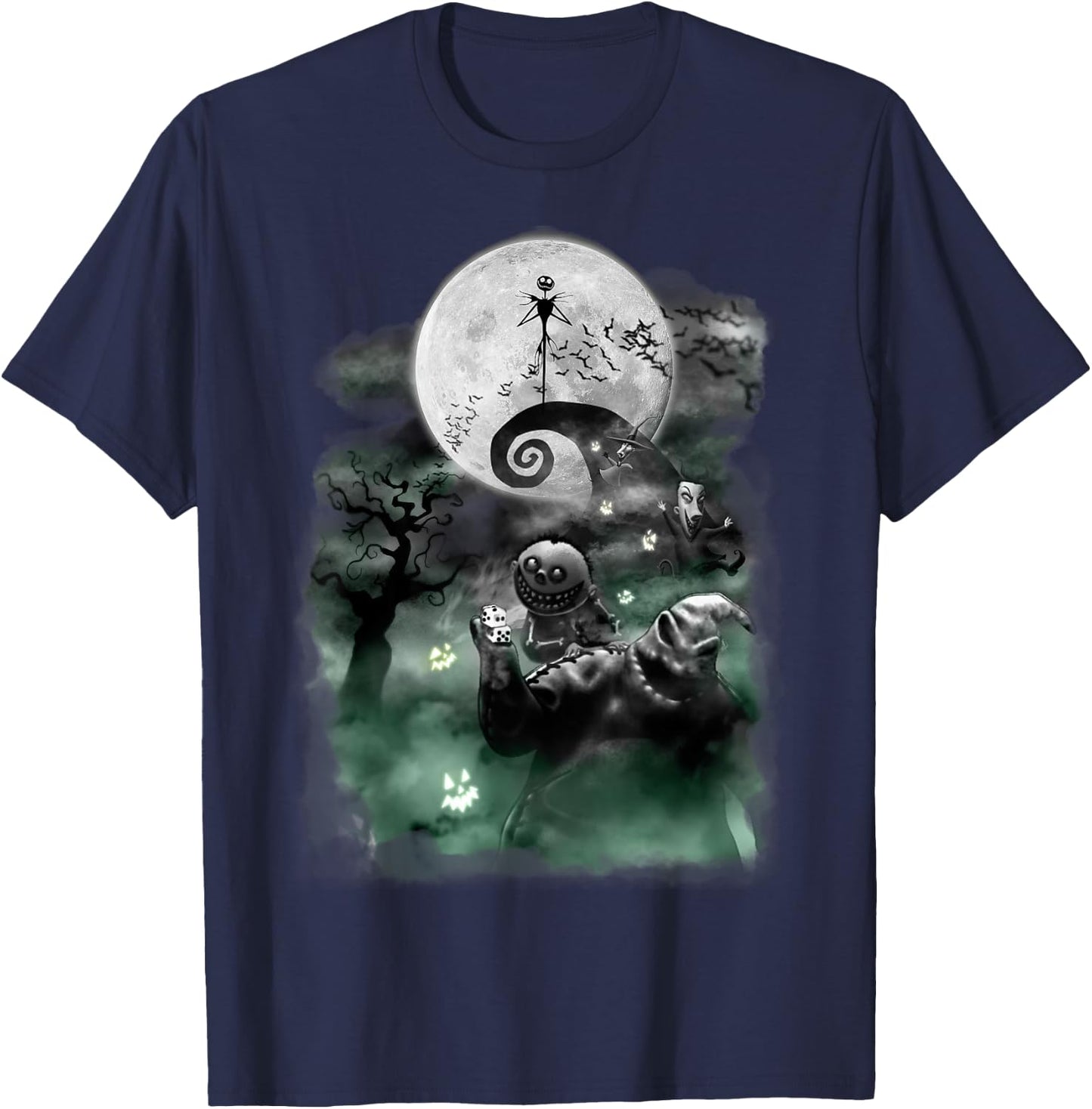 Disney - The Nightmare Before Christmas Haunted Scene T-Shirt - T-Shirt | Navy