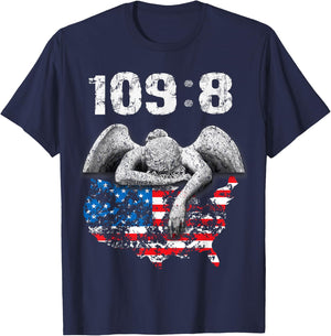 Psalm 109:8 KJV Bible Verse Shirt NIV with Angel and USA T-Shirt - T-Shirt | Navy