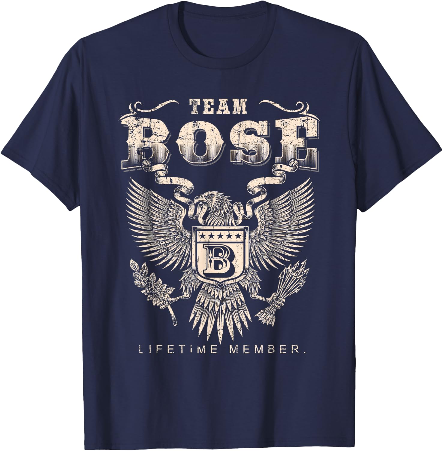 Team Bose Family Name Lifetime Member T-Shirt - T-Shirt | Navy