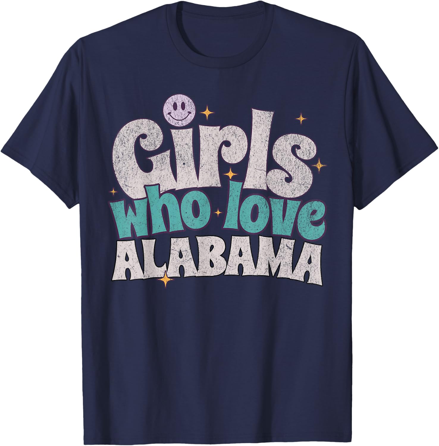 Girls Who Love Alabama, Women's Cute Alabama T-Shirt - T-Shirt | Navy