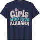 Girls Who Love Alabama, Women's Cute Alabama T-Shirt - T-Shirt | Navy