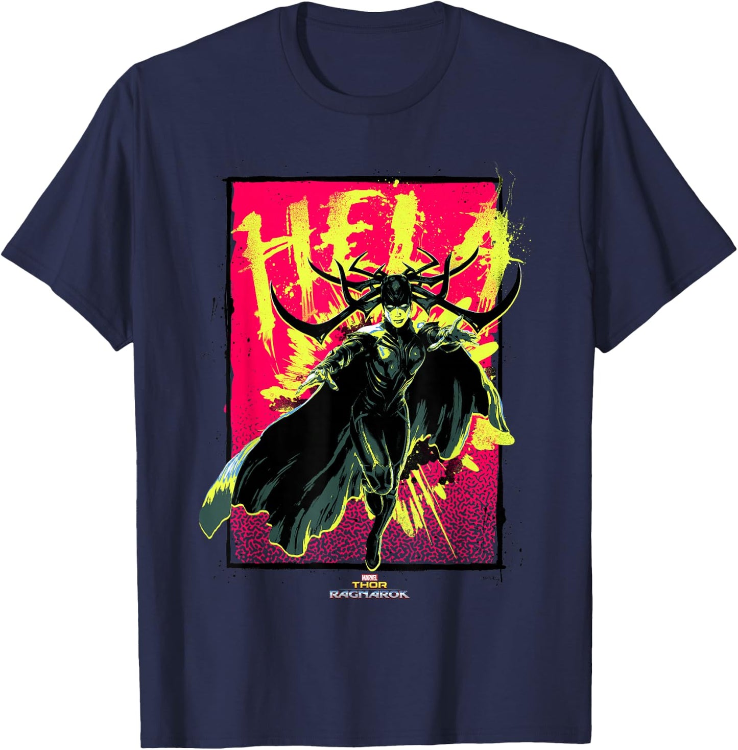 Marvel Thor: Ragnarok Hela Evil of Asgard Punk Rock Poster T-Shirt - T-Shirt | Navy